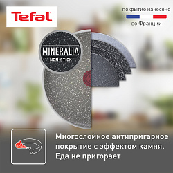 Сковорода ВОК (WOK) Tefal Natural Cook 04211628 круглая 28см покрытие: Mineralia ручка несъемная (без крышки) серый (9100046098)