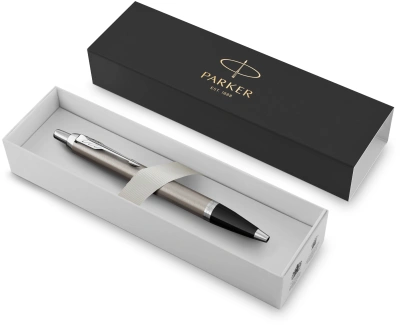 Ручка шариков. Parker IM Essential K319 (2143631) Brushed Metal CT M син. черн. подар.кор.