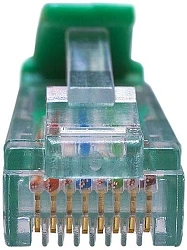 Патч-корд Suprlan 10-0157 UTP RJ-45 вил.-вилка RJ-45 кат.5E 1м зеленый LSZH 26AWG