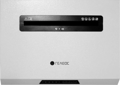 Шредер Heleos УО65-5 белый (секр.P-5) фрагменты 20лист. 65лтр. скрепки скобы пл.карты CD