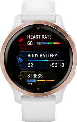 Смарт-часы Garmin Venu 2S AMOLED корп.розовое золото рем.белый разм.брасл.:110-175мм (010-02429-13)