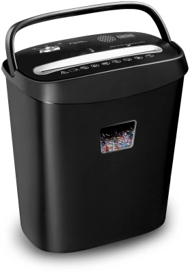 Шредер Cactus CS-SH-P4 черный (секр.P-4) фрагменты 8лист. 15лтр. скрепки скобы пл.карты