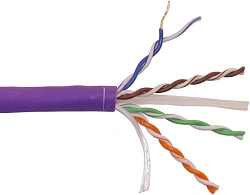 Кабель информационный Lanmaster LAN-6EUTP-HFLT-VI кат.6 UTP 4 пары 23AWG LSZH внутренний 305м фиолетовый