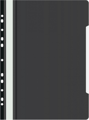 Папка-скоросшиватель Бюрократ PS-P20BLCK A4 прозрач.верх.лист боков.перф. пластик черный 0.12/0.16