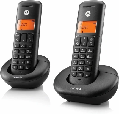 Р/Телефон Dect Motorola E202 черный (труб. в компл.:2шт) АОН