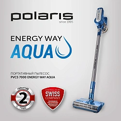 Пылесос Polaris Energy WAY AQUA PVCS 7000 400Вт синий/серый