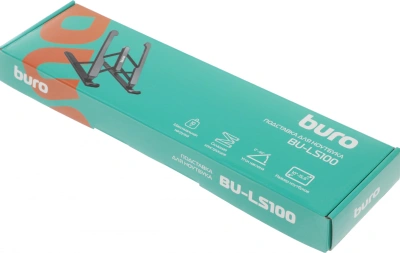 Подставка для ноутбука Buro BU-LS100 260x20x60мм 220г пластик ABS черный