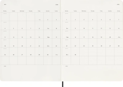 Еженедельник Moleskine CLASSIC SOFT WKNT XL 190х250мм 144стр. мягкая обложка черный