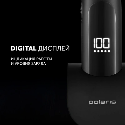 Машинка для стрижки Polaris PHC 2500 черный 3Вт (насадок в компл:6шт)