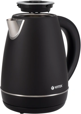 Чайник электрический Vitek VT-1161 1.7л. 2200Вт черный корпус: сталь