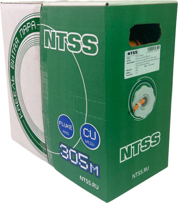 Кабель информационный NTSS NTSS-IN-UTP4-5Е-LSZH-OR кат.5E UTP 4 пары 24AWG LSZH внутренний 305м оранжевый