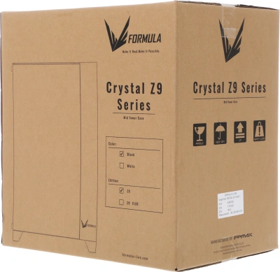 Корпус Formula Crystal Z9 черный без БП ATX 7x120mm 2xUSB3.0 audio bott PSU