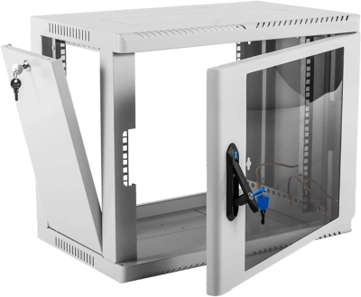 Шкаф коммутационный ЦМО (ШРН-9.350) настенный 9U 600x350мм пер.дв.стекл 200кг серый 300мм 12кг 180град. 479мм IP20 металл