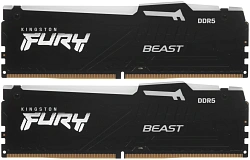 Память DDR5 2x32GB 6000MHz Kingston KF560C30BBEAK2-64 Fury Beast RGB RTL Gaming PC5-48000 CL30 DIMM 288-pin 1.4В kit single rank с радиатором Ret