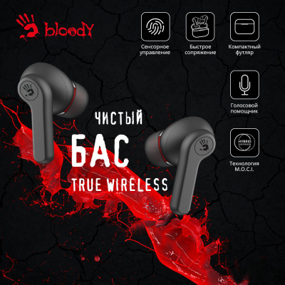 Гарнитура вкладыши A4Tech Bloody M30 черный беспроводные bluetooth в ушной раковине (M30 (BLACK))