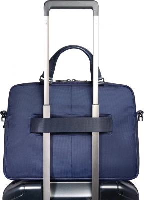 Деловая сумка Piquadro Orion CA6623S136/BLU с отделением для ноутбука синий ткань/натур.кожа