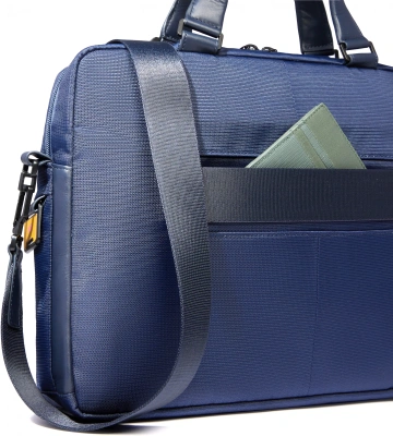 Деловая сумка Piquadro Orion CA6623S136/BLU с отделением для ноутбука синий ткань/натур.кожа