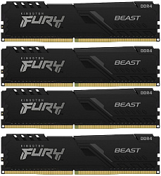 Память DDR4 4x8GB 3200MHz Kingston KF432C16BBK4/32 Fury Beast Black RTL Gaming PC4-25600 CL16 DIMM 288-pin 1.35В kit dual rank с радиатором Ret