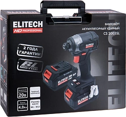 Винтоверт Elitech CS 2003SL (E2201.055.02) аккум. патрон:держатель бит 1/4" (кейс в комплекте) (205733)