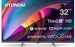 Телевизор LED Hyundai 32" H-LED32BS5100 WebOS Frameless Metal черный/серый HD 60Hz DVB-T DVB-T2 DVB-C DVB-S DVB-S2 USB WiFi Smart TV