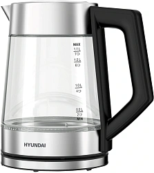 Чайник электрический Hyundai HYK-G4402 1.7л. 2200Вт черный/серебристый корпус: стекло