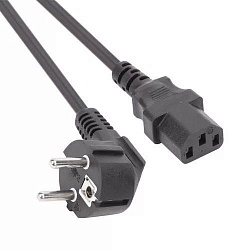 Кабель Premier 5-280L IEC C13 Евровилка угловой 3м (5-280L(0.75) 3.0) черный (Bulk)