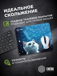 Коврик для мыши Cactus White Cat 300x250x3мм (CS-MPC-D11M)