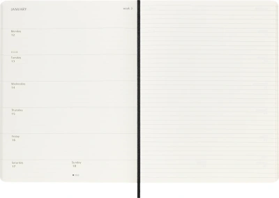 Еженедельник Moleskine CLASSIC SOFT WKNT XL 190х250мм 144стр. мягкая обложка черный