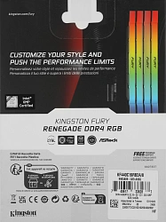 Память DDR4 8GB 4000MHz Kingston KF440C19RB2A/8 Fury Renegade RGB RTL Gaming PC4-32000 CL19 DIMM 288-pin 1.35В с радиатором Ret