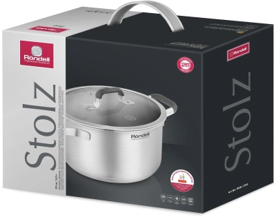 Кастрюля Rondell Stolz RDS-1754 5.2л. d=24см (с крышкой) стальной
