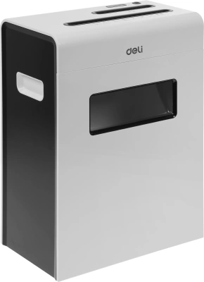 Шредер Deli E9911-EU белый (секр.P-4) фрагменты 8лист. 16лтр. скрепки скобы пл.карты CD