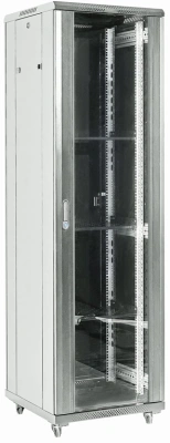 Шкаф серверный Rexant (04-4268-211) напольный 42U 600x800мм пер.дв.стекл металл 2 бок.пан. направл.под винты 800кг серый 92кг 230град. 2054мм IP20 сталь