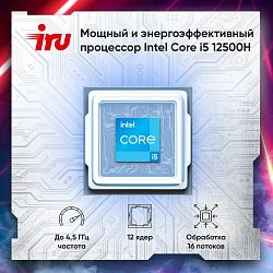 Ноутбук IRU Калибр 17ALC Core i5 12500H 16Gb SSD512Gb NVIDIA GeForce RTX 3060 6Gb 17.3" IPS FHD (1920x1080) без ОС black WiFi BT Cam 3465mAh (1911325)