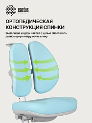 Кресло детское Cactus CS-CHR-3604BL голубой крестов. пластик серый