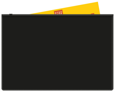 Папка на молнии ZIP Бюрократ -BPM4A2BLCK A4+ полипропилен 0.15мм черный цвет молнии черный