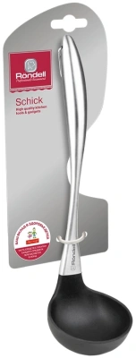 Половник для первых блюд Rondell Schick RD-638 черный/стальной упак.:картонная подложка