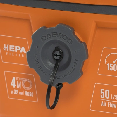 Строительный пылесос Daewoo DAVC 2000 Home 1500Вт (уборка: сухая/сбор воды/выдув) оранжевый