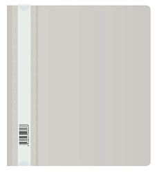 Папка-скоросшиватель Бюрократ Люкс -PSL20A5GREY A5 прозрач.верх.лист пластик серый 0.14/0.18