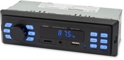 Автомагнитола Digma MCP-225B 1DIN 2x45Вт v5.0 AUX 2