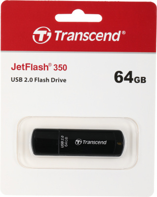 Флеш Диск Transcend 64Gb Jetflash 350 TS64GJF350 USB2.0 черный
