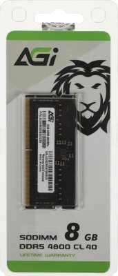 Память DDR5 8GB 4800MHz AGi AGI480008SD238 RTL PC5-38400 CL40 SO-DIMM 262-pin 1.1В single rank Ret