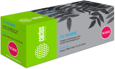 Картридж лазерный Cactus CS-TK580C TK-580C голубой (2800стр.) для Kyocera FS-C5150DN/P6021 Ecosys