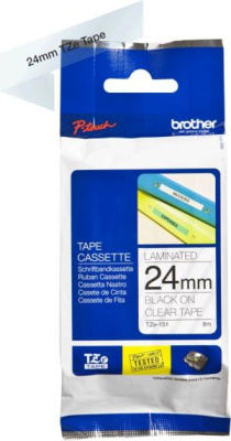 Картридж ленточный Brother TZE151 черный на прозрачном 24x8 черный для Brother P-Touch