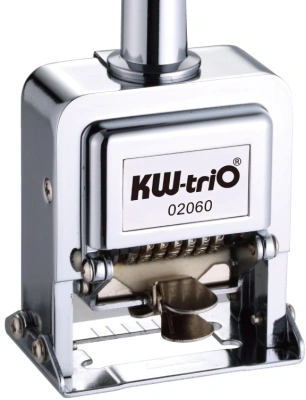 Нумератор Kw-Trio 20600 металл корп.:серебристый автоматический 6разр. 1стр.