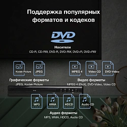 Плеер DVD Hyundai H-DVD100 черный ПДУ