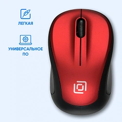 Мышь Оклик 665MW черный/красный оптическая 1600dpi беспров. USB для ноутбука 3but (1025135)