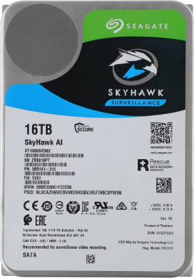 Жесткий диск Seagate SATA-III 16TB ST16000VE002 Surveillance SkyHawkAI 512E (7200rpm) 256Mb 3.5"