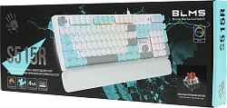 Клавиатура A4Tech S515R механическая белый USB for gamer LED (подставка для запястий) (S515R ICY WHITE) кабель 1.8м