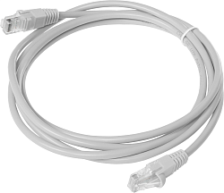 Патч-корд KingPrice KP-PC-c5e-2m-g 1Гбит/с UTP 4 пары cat.5E CCA molded 2м серый RJ-45 (m)-RJ-45 (m)