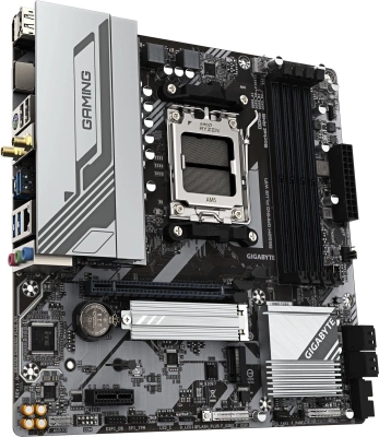 Материнская плата Gigabyte B650M GAMING PLUS WF SocketAM5 AMD B650 4xDDR5 mATX AC`97 8ch(7.1) 2.5Gg RAID+HDMI+DP
